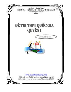 Đề thi trắc nghiệm THPT quốc gia - Huỳnh Văn Lượng